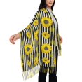 thumbnail image 4 of Sikiie Sunflowers On Black And White Stripes Shawl Wraps Big Scarf Tassel Fall Winter Thick Scarf Warm Shawl Women Fall Gifts, 4 of 8