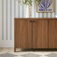 thumbnail image 6 of Walker Edison Modern Wood Scalloped Sideboard TV Stand, Medium Brown Oak, 6 of 15