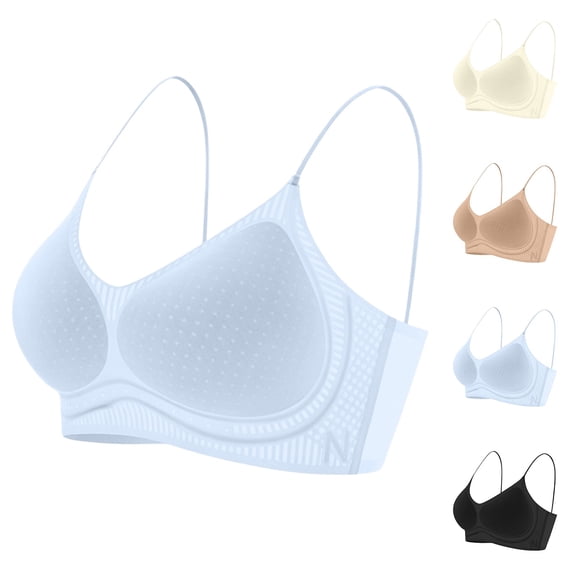 Thousandth Women's Breathable Wireless Bra Soft Seamless Mesh Bralette with Thin Adjustable Straps Lightweight Comfort Everyday Underwear for Women