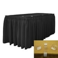 thumbnail image 1 of LA Linen Polyester Poplin Table Skirt 30 -Foot by 29-Inch Long with 15 L-Clips, Black, 1 of 3