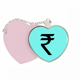 thumbnail image 1 of Símbolo de moneda RS re INR Bolsa de viaje Mirror maquillaje corazón rosa, 1 of 4