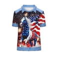 thumbnail image 7 of Levmjia Womens Top Summer Casual T Shirt Printed Short Sleeve Round Neck Polyester Blouse Independent Day Fashion Loose Fit Comfortable Daily Wear, 7 of 7
