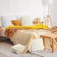 thumbnail image 2 of ColourTree 12'' L x 13'' W White 2 Pcs Knot Pillow Soft Throw Pillow Home Decoration Cushion Square Office Knotted Plush Throw Cushion, 2 of 6