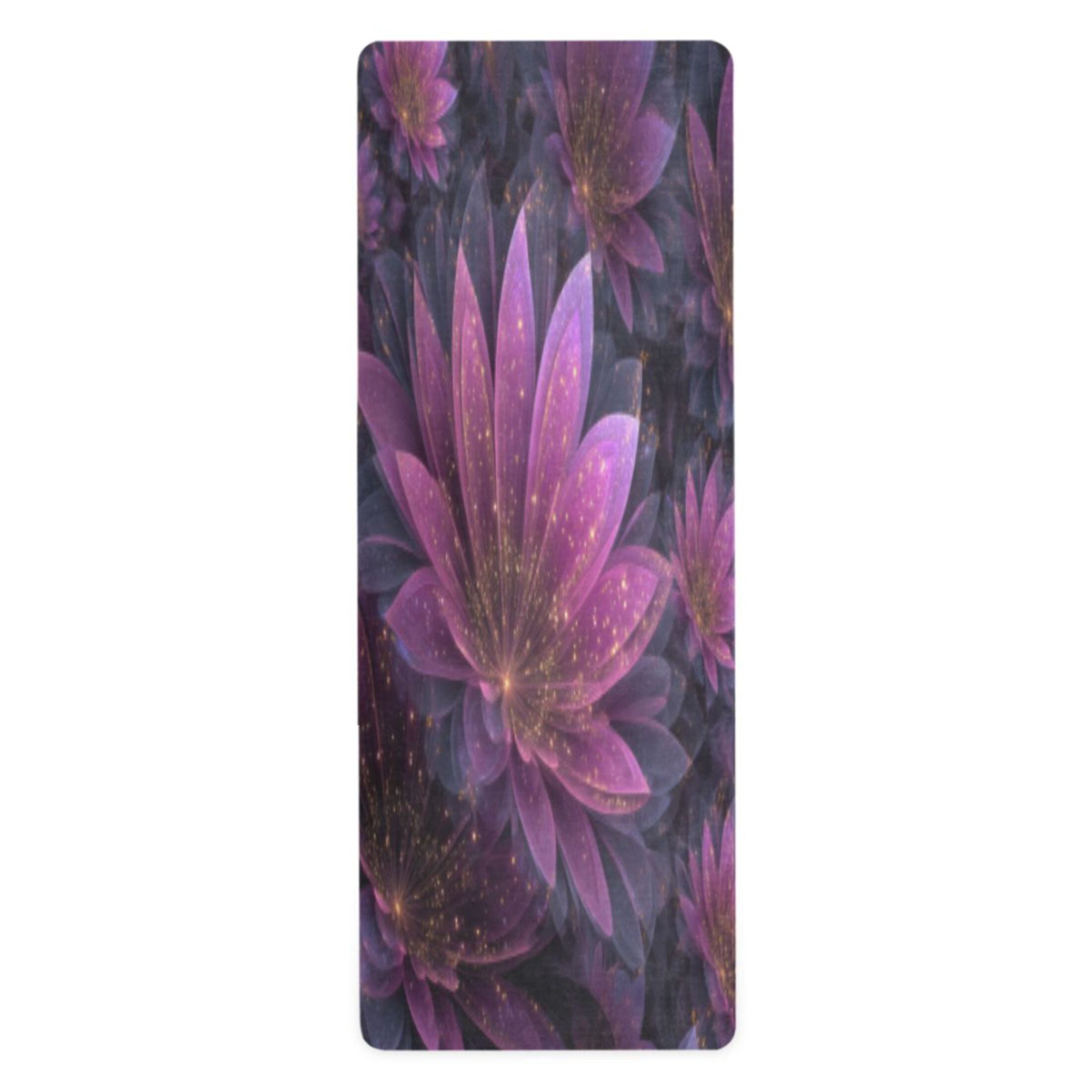 BZSMCE Yoga Mat Women Fitness Mat Mystic Purple Lotus Pattern