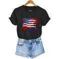 thumbnail image 7 of Tops under $5! Yrmaups Womens Summer Blouse Independence Day Round Neck USA Stars Tunics Red White and Blue Patriotic Short Sleeve 2025 Blouses Clothing, 7 of 7