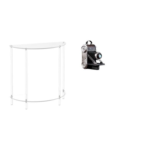 Mesita de noche de acrílico,Mesa auxiliar de acrílico transparente Mesa auxiliar transparente en capas,Mesa pequeña de acrílico,mesita de noche pequeña,compacta,Estatua de cámara,Figura