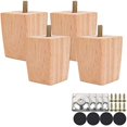 thumbnail image 1 of Patas de sofá de altura, patas de madera para muebles, juego de 4 patas de sofá de madera, patas de muebles de repuesto sólidas, patas de gabinete para sillón, perno M8 con placa d, 1 of 5
