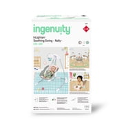 Ingenuity InLighten Baby Swing, 5-Speed, Swivel Infant Seat, Nature Sounds, Lights - Pink, Nally