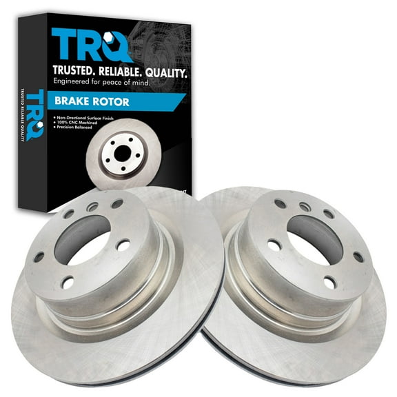 TRQ Rear Brake Rotors Set Vented Fits Select 2009-2013 BMW 128i