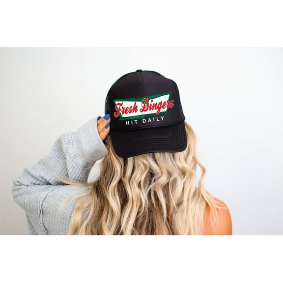 Southern Attitude Designs- Fresh Dingers Black Unisex Foam Trucker Hat