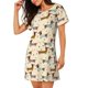 thumbnail image 2 of Balery Dachshund Dog Camisón de manga corta con cuello redondo para mujer, cómodo y elegante., 2 of 6