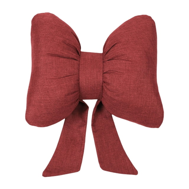 Bowknot Ribbon Headrest Cotton Linen Breathable and Comfortable Pillow 15.35 X12.2In