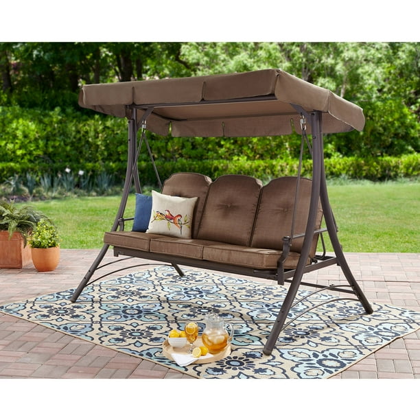 Mainstays* Classic Outdoor 3-Person Sling Canopy Porch Swing