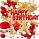 thumbnail image 1 of Decoración de fiesta de cumpleaños en oro rojo de Toylin con globos, 1 of 7