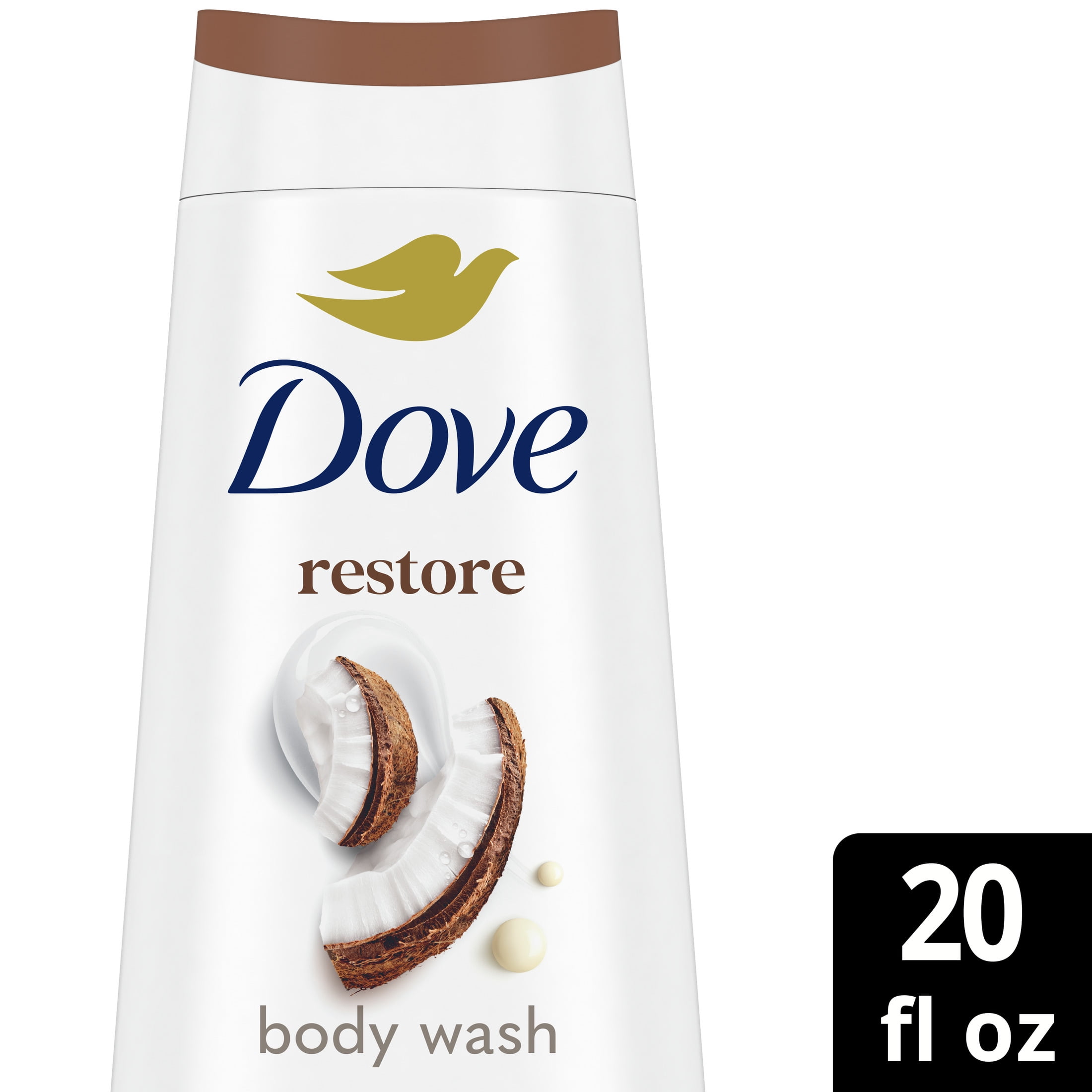 Dove Women's Body Wash Restoring Coconut & Cocoa Butter Gentle Skin Cleanser All Skin, 20 oz