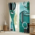 thumbnail image 3 of Modern Turquoise Decor Blackout Curtains for Bedroom Living Room,Geometric Striped Curtains 52"X84",Mid Century Window Curtains & Drapes,Grunge Oil Painting Artwork Darkening Curtains,Teal, 3 of 5