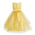 thumbnail image 2 of Ekidsbridal Satin Ruffles Organza Flower Girl Dress Elegant Wedding Pageant Birthday Party Formal Evening Gown 012S 12, 2 of 3