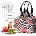 thumbnail image 4 of Pioneer Flower Floral Print Pattern Drawstring Lunch Bag Women - Drawstring Lunch Bag Insulated for Work Office - Stain-Resistant Large Lunchbags for Women with Multi-Pockets, 4 of 6