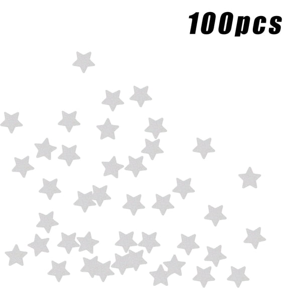 100 Pack Silver Adhesive Glitter Star Stickers For Arts Crafts DIY And Decor.
