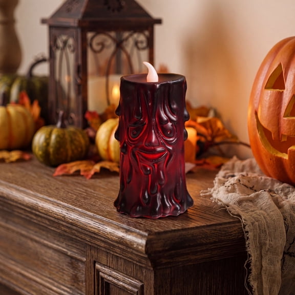 Gqtwoy Halloween Tree Demon Ornament Lamp, Eerie Candle Light, Creepy Decoration for Halloween Party, Spooky Home Decor, Unique Gift for Halloween Enthusiasts