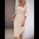 thumbnail image 4 of Vestido de Verano 2025 para Mujer, Ajustado, de Corta, Acanalado, con Abertura Lateral, de Punto y Cuello Cuadrado. Albaricoque L, 4 of 9
