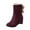 Wine, variant on PEASKJP Women's Chunky Boots Chelsea Elastic Ankle Waterproof Flat Boots, Blue 38