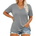 thumbnail image 3 of Afdoent Womens Tops V Neck Casual Print T Shirt Loose Fit Comfortable Bluse Tee Top For Everyday Wear And Fashion Outfits Tee Shirts For Women Comfortable, 3 of 6