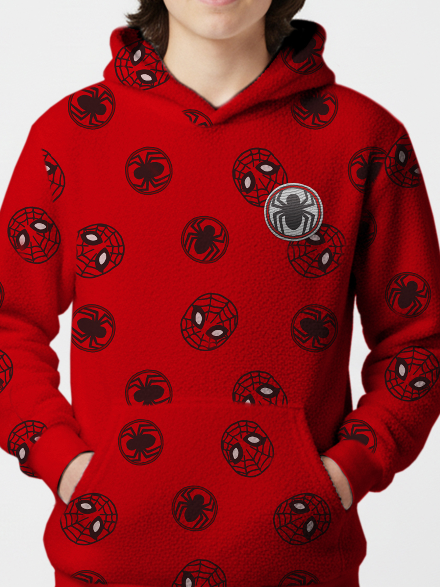 Spider-Man, Boys' & Big Boys' Hooded Woobie, Circle Spidey, Sizes 4-18