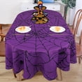 thumbnail image 5 of Nappe d'Halloween Toile d'Araignée pour Table Ovale Ronde Rectangulaire, Imperméable, Durable, Réutilisable Nappe Visage Citrouille pour Décoration de Fête d'Halloween - 60x84 Pouces, 5 of 5