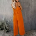 thumbnail image 4 of gakvbuo Jumpsuits For Women Summmer Dressy Wedding Loose Sleeveless Jumpsuits Adjustable Spaghetti Strap Stretchy Long Pant Romper Jumpsuit With Pockets, 4 of 7