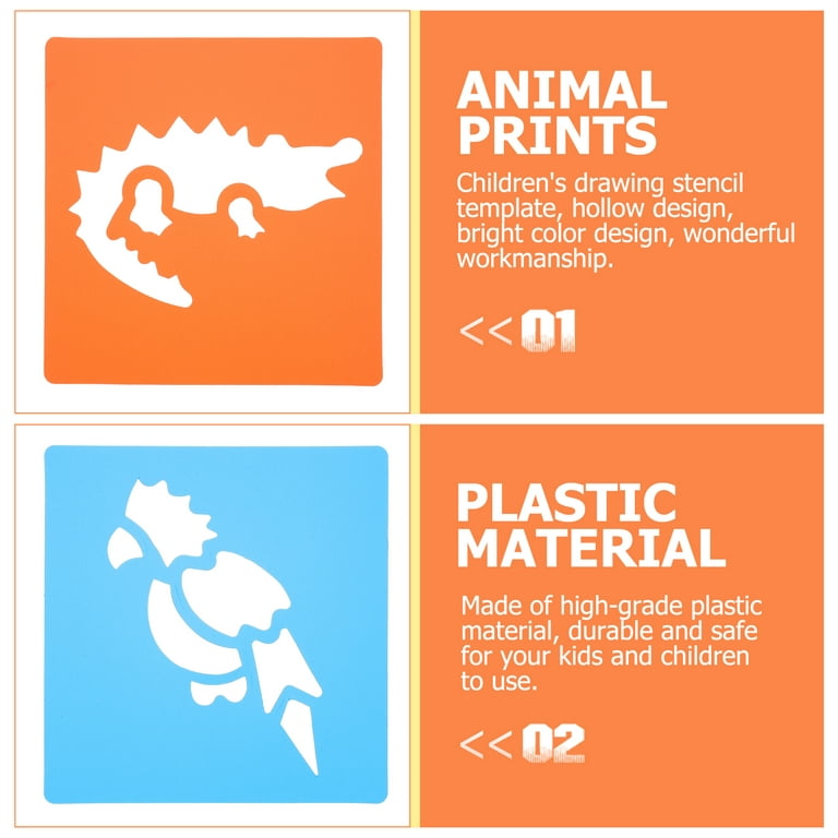 Colorations Washable Plastic Animal Stencils - Set of 6