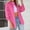 Hot Pink, variant on Women's Distressed Denim Jacket With Burrs And Holes Button Front Loose Fit Long Sleeve Casual