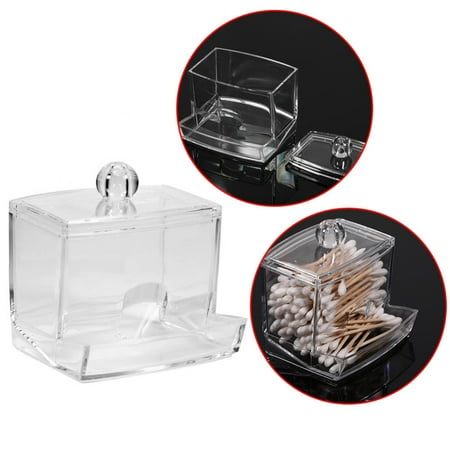 Canister Cotton Ball Holder - VGEBY Cotton Ball and Swab Storage Holder, Transparent Cotton Pad Swab Box