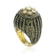thumbnail image 3 of Pave Diamond 14kt Solid Yellow Gold 925 Sterling Silver Designer Ring Jewelry, 3 of 3