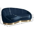 thumbnail image 7 of Maklaine Contemporary Upholstery Navy Velvet Chaise, 7 of 7
