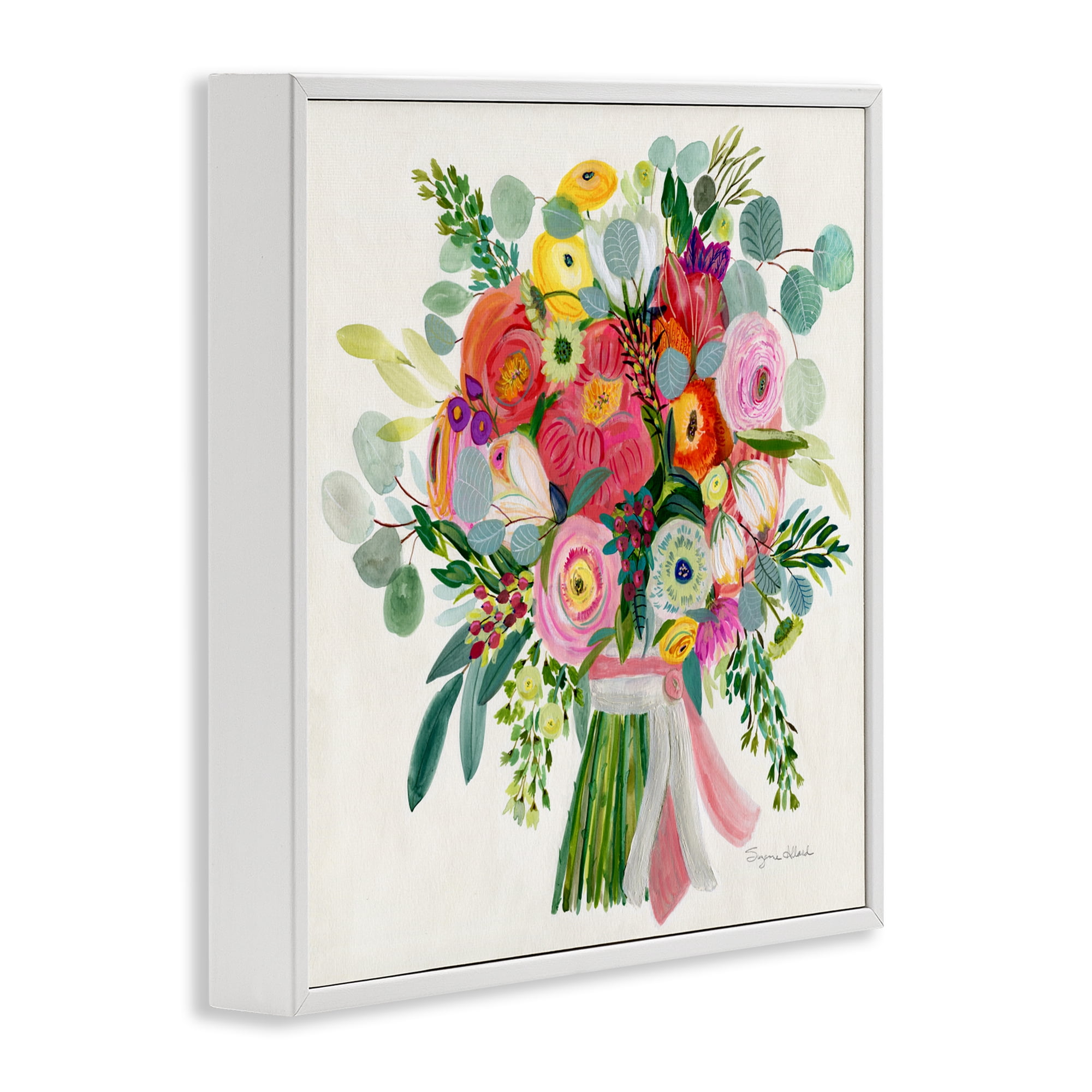 Stupell Industries Constant Friend Bouquet White Framed Giclee Art, design by Suzanne Allard