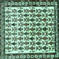 thumbnail image 1 of Ahgly Company Machine Washable Indoor Square Persian Turquoise Blue Traditional Area Rugs, 3' Square, 1 of 4