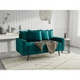 thumbnail image 5 of Enor Furniture Gault 58" Square Arm Modern Fabric/Metal Loveseat in Teal Blue, 5 of 16