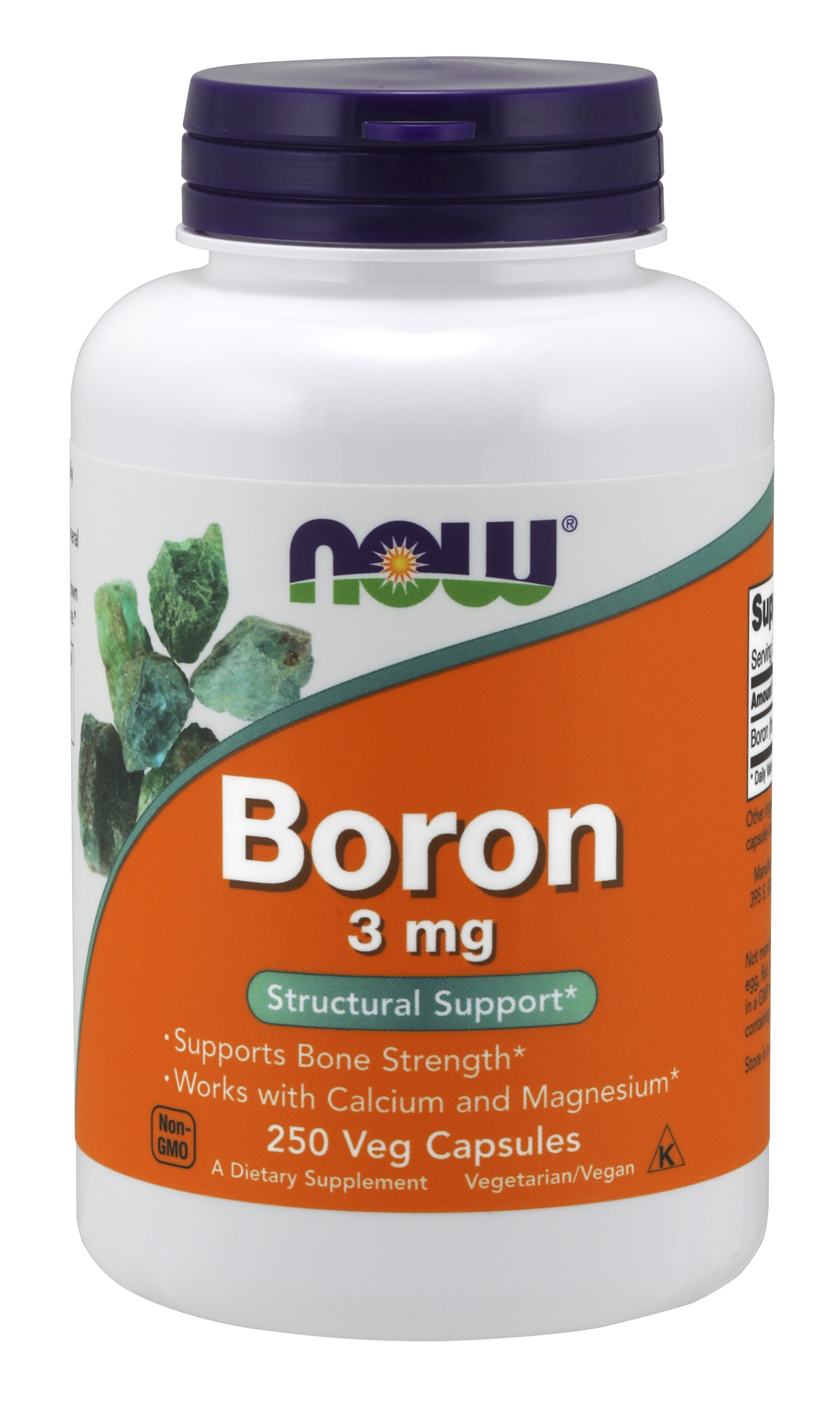 NOW Supplements, Boron 3 mg, 250 Capsules