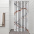 thumbnail image 2 of White Marble Rose Gold Line Pattern Shower Curtain 36"x72" ,Bathroom Decorative Shower Curtains Set with 12 Hooks,Modern Waterproof Washable Shower Curtain, 2 of 6