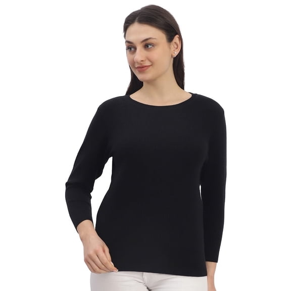 Cavardi Casual Women's Essential Knit Top – Black | Free Size