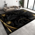 thumbnail image 1 of Simple Style Area Rugs, Golden Vine Black Leaves Hallway Carpet, Modern Soft Comfy Washable Non-Slip Living Room Rug for Bedroom Living Room Study Playing Home Decor Mats 4x8ft, 1 of 7