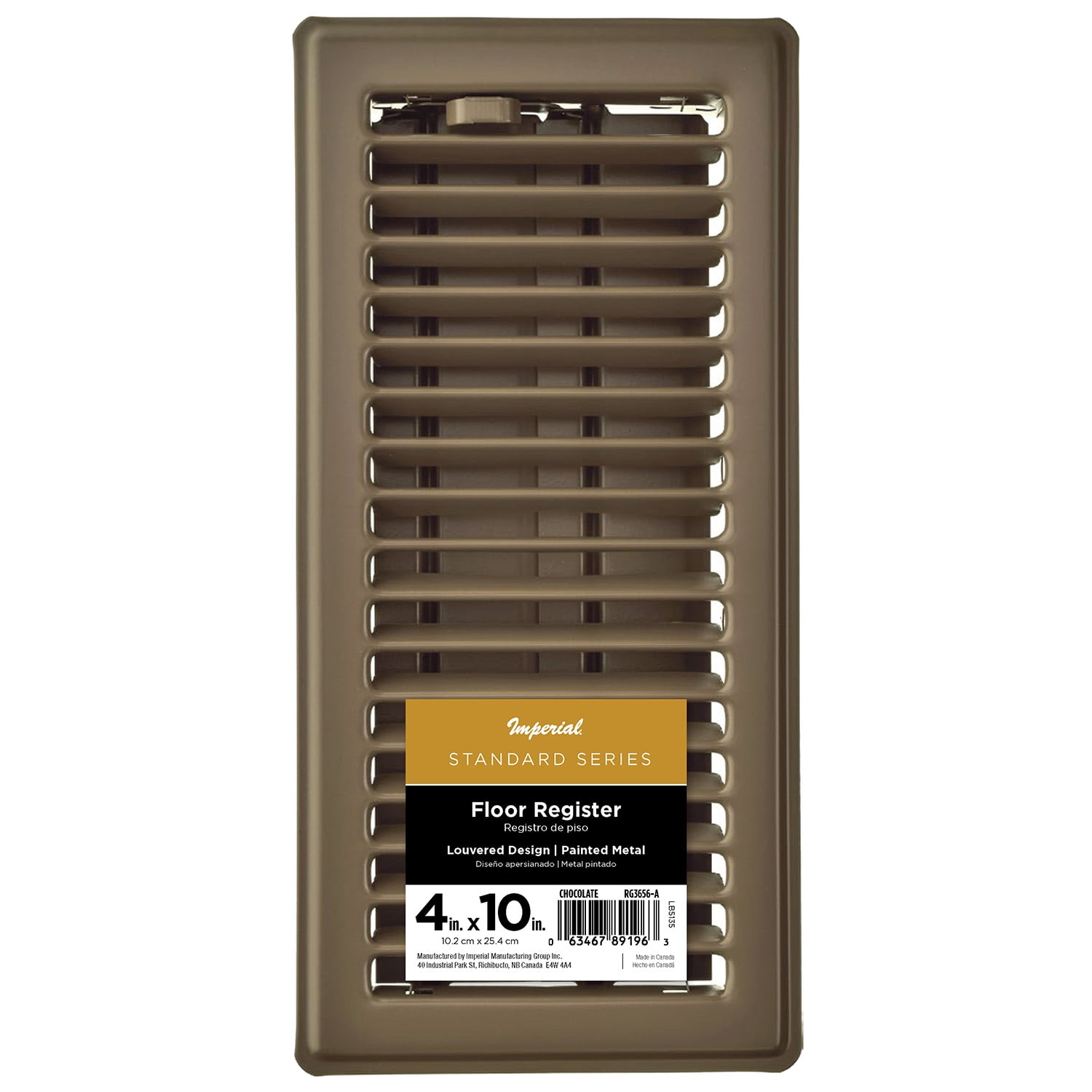 (5 pack) Imperial 4-inch x 10-inch Chocolate Steel Painted Louvered, Floor Register, Rectangular, Household Vent Cover