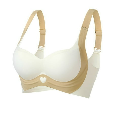 Gnurob Sports Bras for Womens  Seamless Bralettes Push Up Bralette No Underwire Brassiere Full Support Sprot BraBeauty Back Smoothing Bra Clearance Saving Yellow Large
