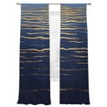 thumbnail image 2 of Abstract Golden Sheer Curtains 96 Inches Long 2 Panels Water Ripple Blue Ocean Sunrise Horizon Light Filtering Semi Sheer Window Curtains Drapes for Bedroom Living Room 52"x96", 2 of 7