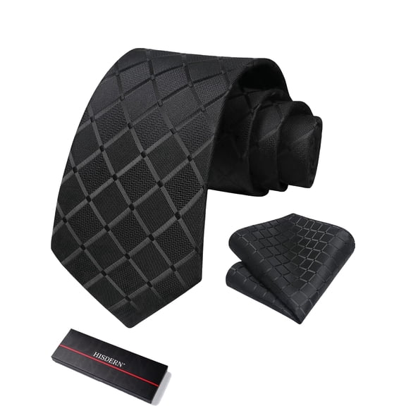 Green Plaid Mens Tie Handkerchief Elegant Formal Necktie & Pocket Square Set Emerald Green Ties for Men