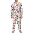 thumbnail image 3 of Lsque Vintage Christmas Reindeer Pattern Long Sleeve Pajama Set for Men - Soft 2-Piece Sleepwear and Loungewear Set with Pockets, Comfy Nightwear-Small, 3 of 7