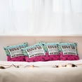 thumbnail image 3 of Ambesonne Saying Throw Pillow Cover 4 Pack, Frame Retro, 18", Magenta Aqua Brown, 3 of 6