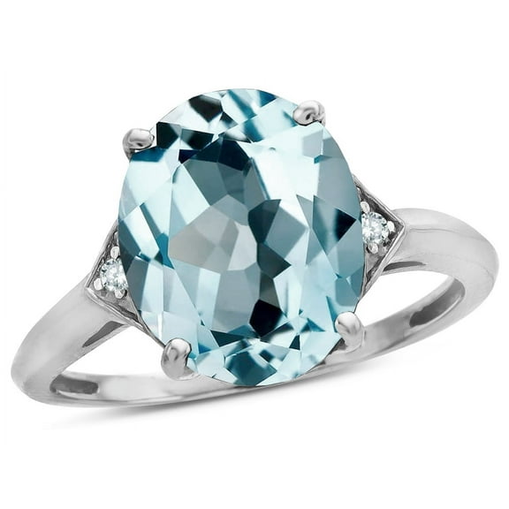 Tommaso Design� Large Oval 12x10 Sky Blue Topaz 3 Stone Trillion Setting Ring