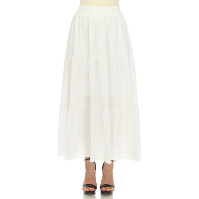 White Mark Jupe Longue Plissée Taille Haute pour Femme